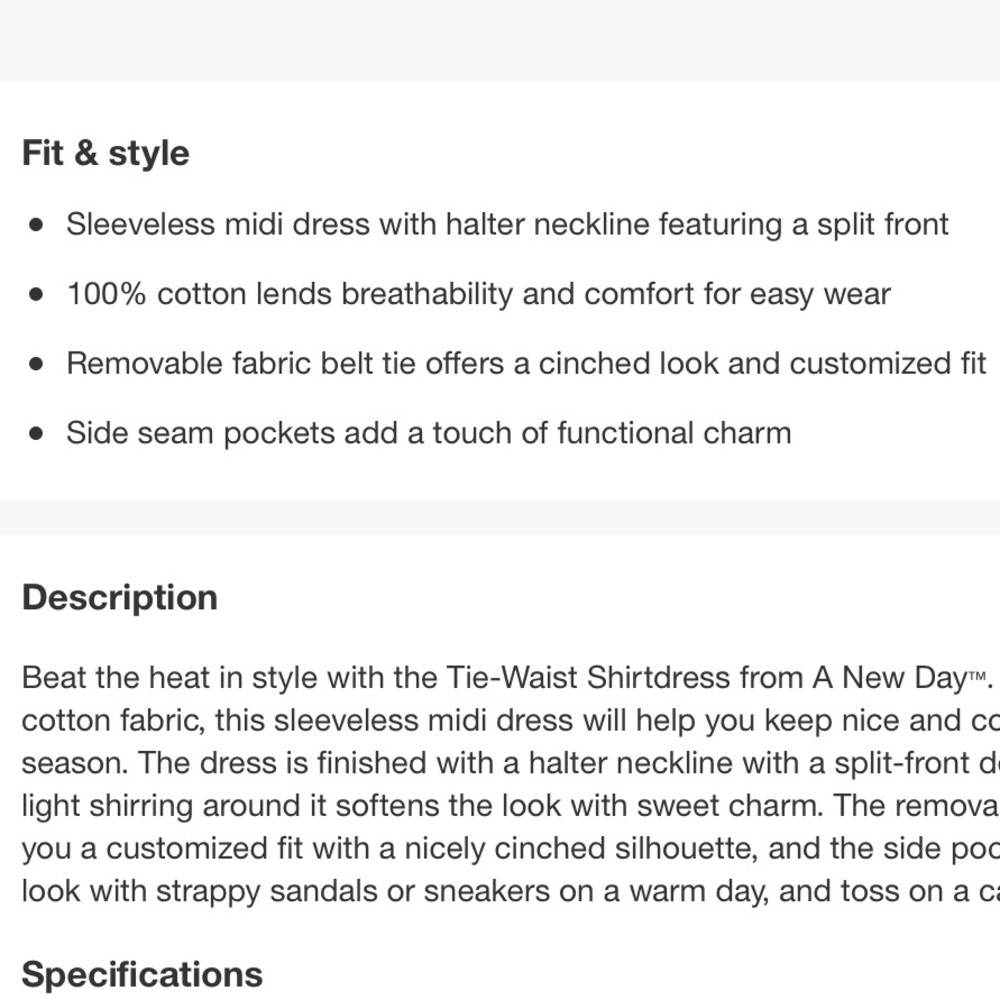 💕NWT A NEW DAY COTTON MIDI DRESS - Picture 6 of 7